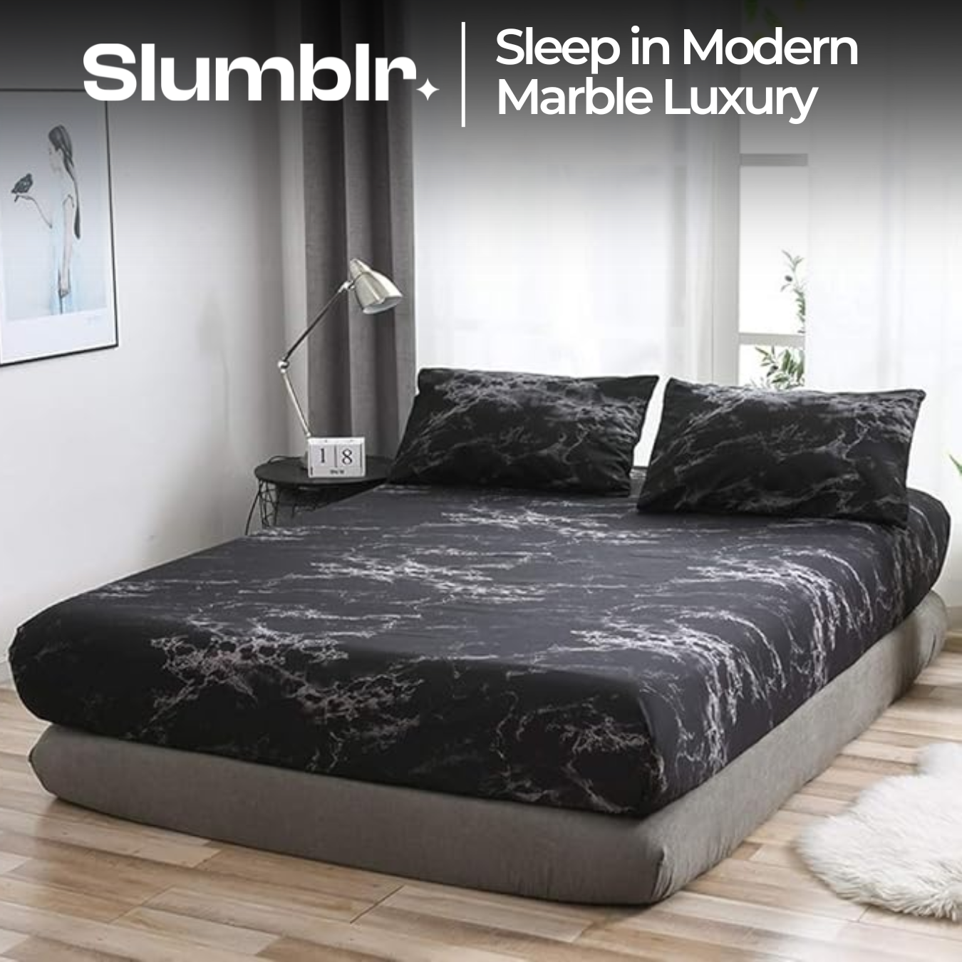 Slumblr® Marble Print Fitted Sheet