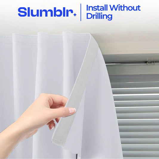 Slumblr® Self-Stick Semi-Blackout Curtains