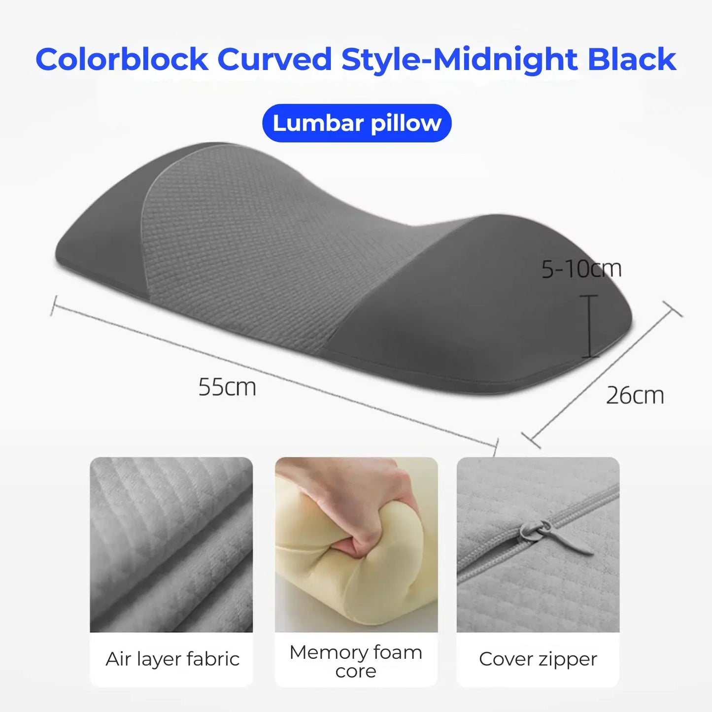 Slumblr® Lumbar Memory Foam Support Cushion