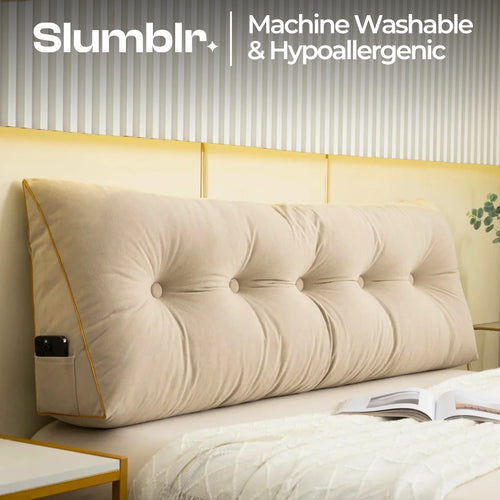 Slumblr® Large Triangle Headboard Pillow – Wedge Cushion for Bed or Sofa