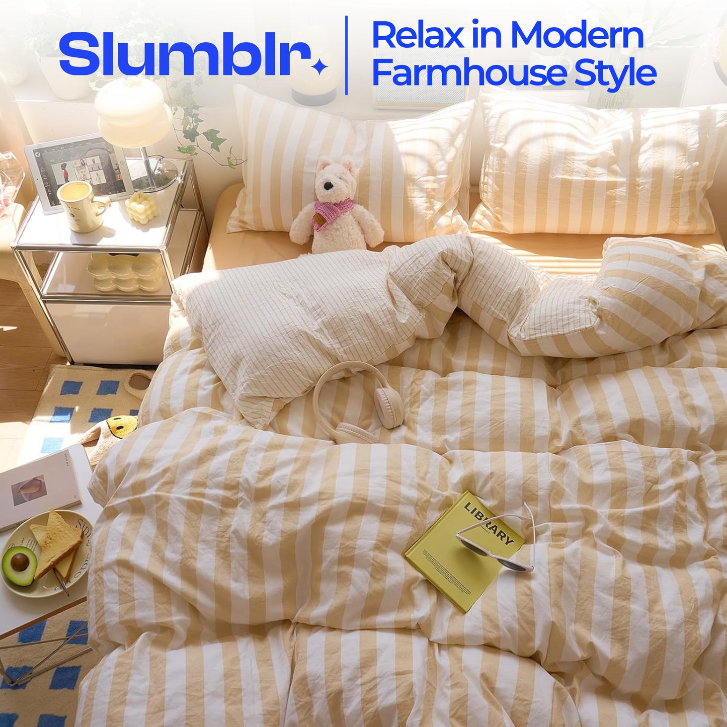 Slumblr® Cotton Crepe Striped Quilt Set