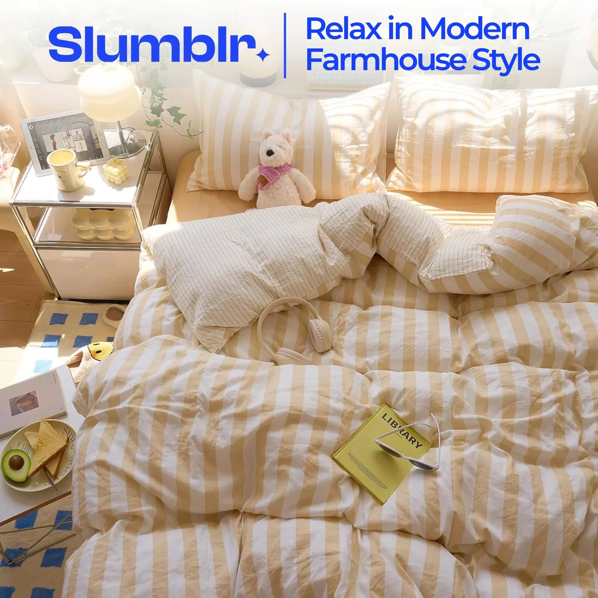 Slumblr® Cotton Crepe Striped Quilt Set Slumblr