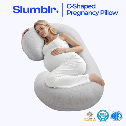 C-Shaped Pregnancy Pillow for Side Sleepers, Back Pain & Nursing Support