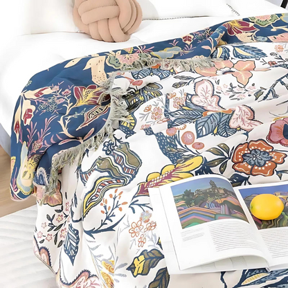 Slumblr® Cotton Gauze Fringed Blanket