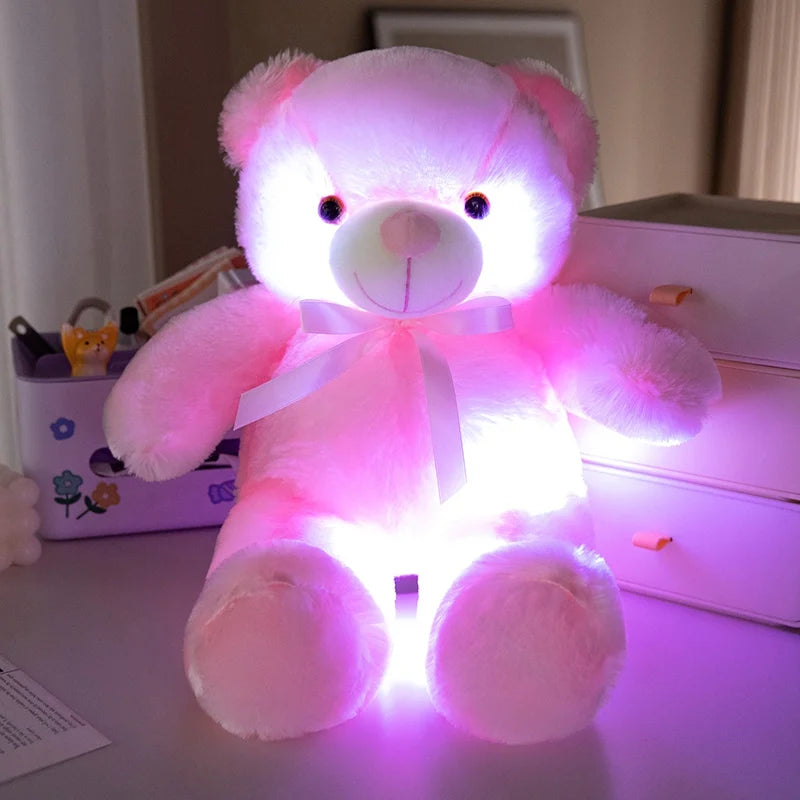 Luminous Creative Light Up LED Teddy Bear Colorful Glowing Bear Plush Toy Xmas Gift Kids Birthday Gift