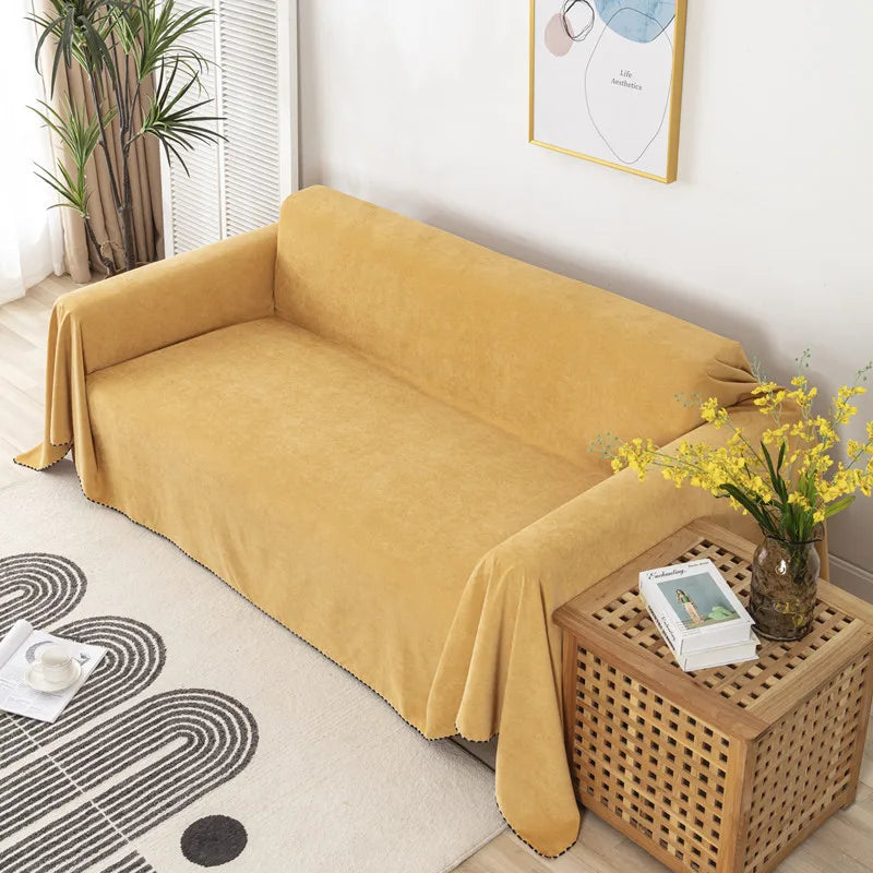 Waterproof Sofa Cover Solid Color Sofa Blanket Dust-proof Anti-slip Cloth For Bedroom Living Room Sofa Cushion S015
