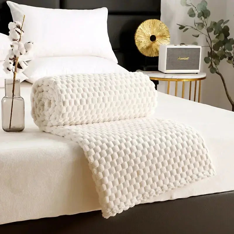 Super Ultra Soft Flannel Fleece Blanket Large Fluffy Warm Throw Over Bed Sofa Settee for Sofa/Couch/Bed Throw /Single Size Gray