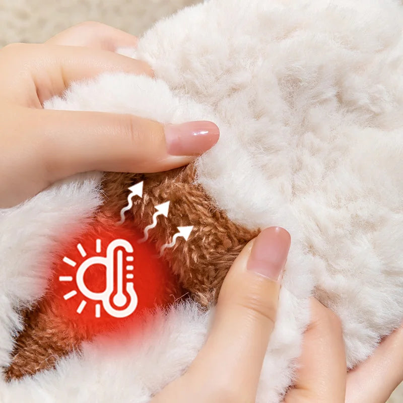 Cotton slippers women's winter new style bag heel home warm and non slip plush cotton shoes for men wearing outside