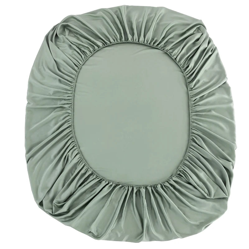 100% Bamboo Fitted Sheet with Elastic Band Smooth Cooling Bedsheet 1000 Thread Count Anti-slip Mattress Cover for Queen King Bed