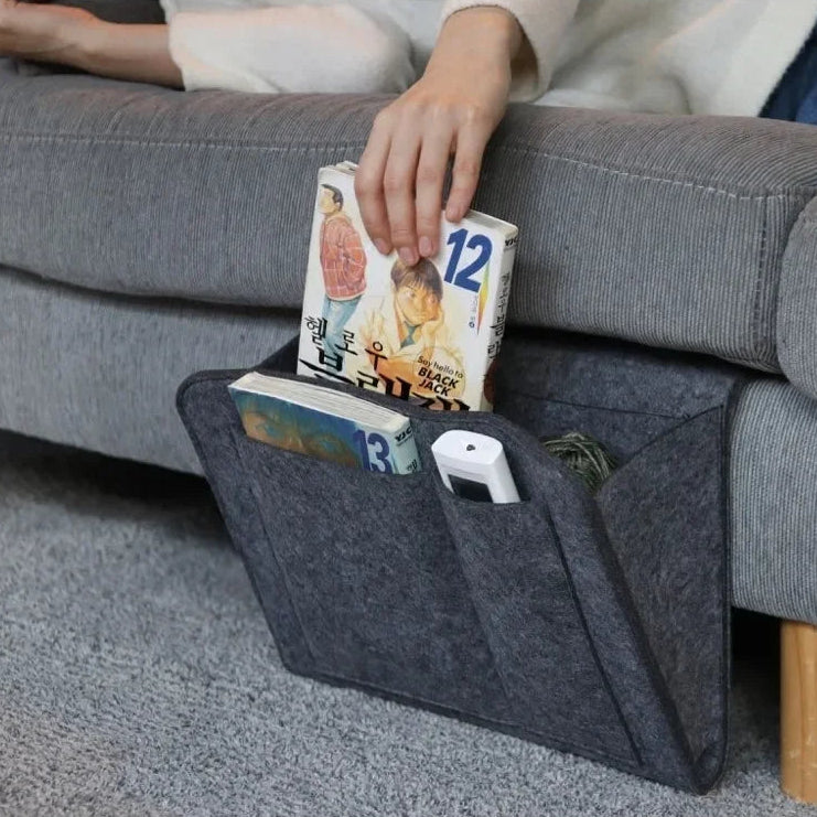 Storage Hang Bag Felt Dormitory Bed Sofa Bedroom Carpet Store Content For CD Magazines, Stationery Pad Mobile Phones Sundries