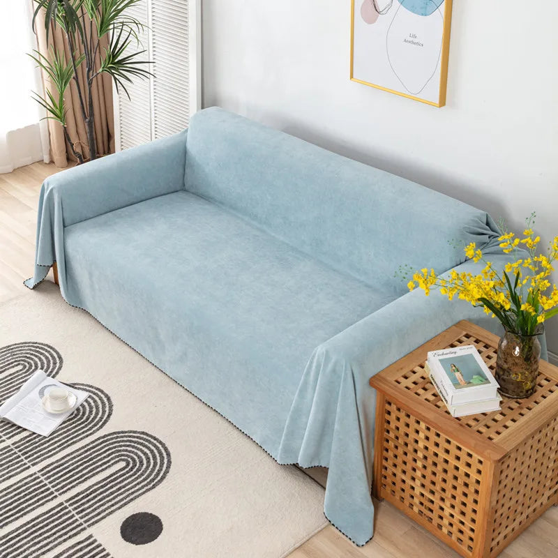 Waterproof Sofa Cover Solid Color Sofa Blanket Dust-proof Anti-slip Cloth For Bedroom Living Room Sofa Cushion S015