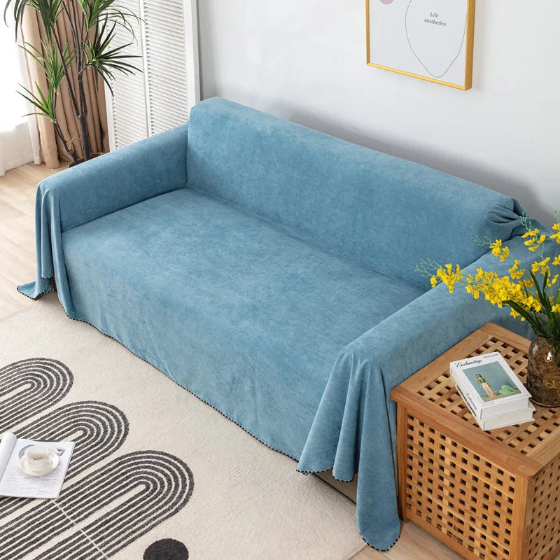 Waterproof Sofa Cover Solid Color Sofa Blanket Dust-proof Anti-slip Cloth For Bedroom Living Room Sofa Cushion S015