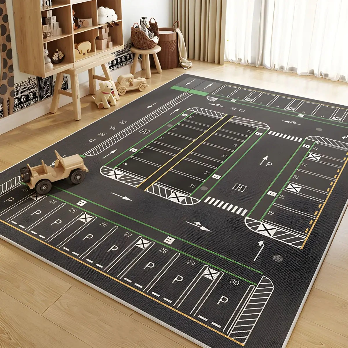 Parking Lot Carpet, Children's Reading Area Play Mat, Living Room & Bedroom Crawling Mat, Toy & Game Area Floor Mat