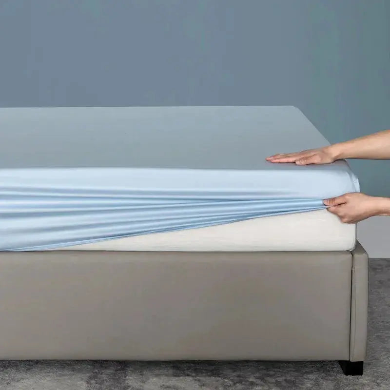 100% Bamboo Fitted Sheet with Elastic Band Smooth Cooling Bedsheet 1000 Thread Count Anti-slip Mattress Cover for Queen King Bed