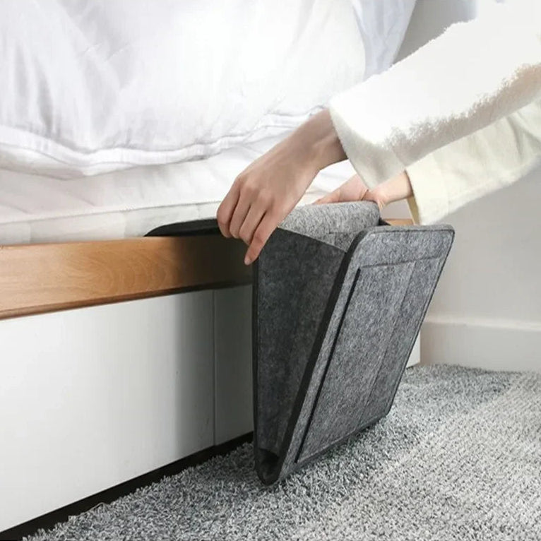 Storage Hang Bag Felt Dormitory Bed Sofa Bedroom Carpet Store Content For CD Magazines, Stationery Pad Mobile Phones Sundries