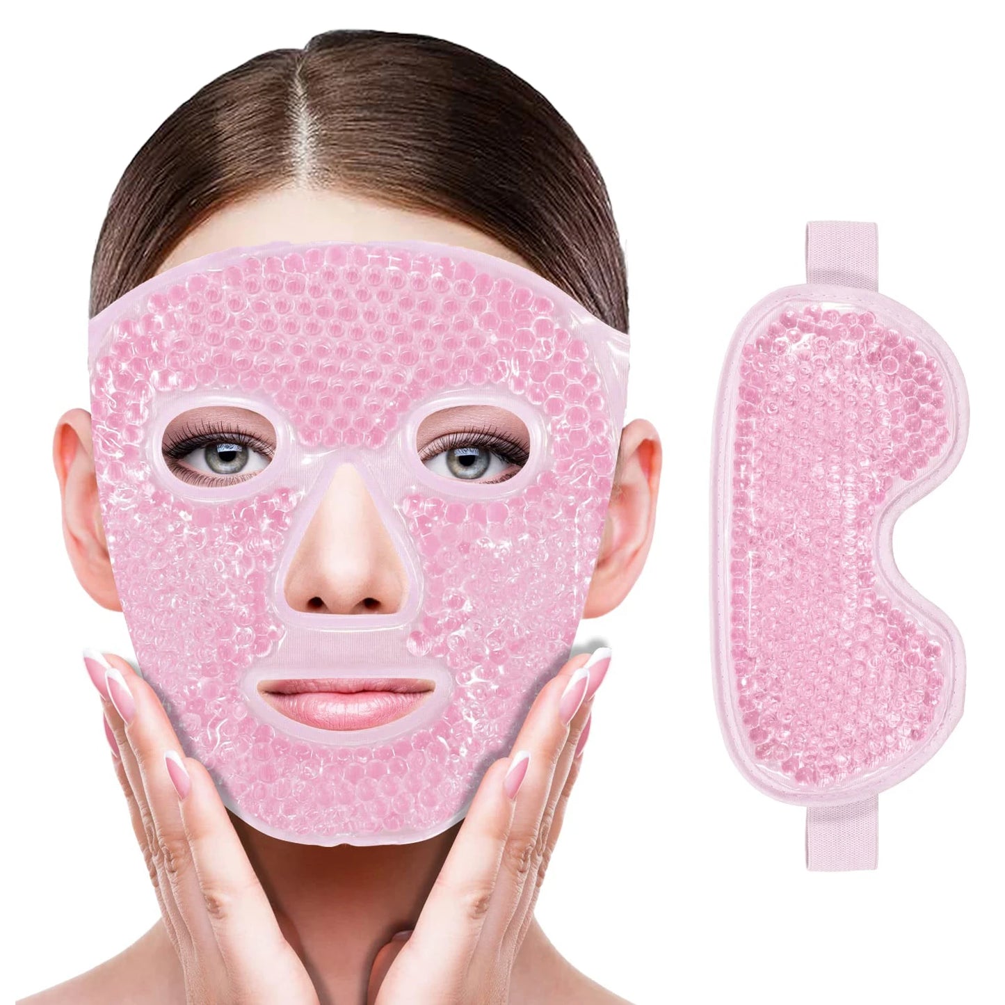 Gel Cooling Ice Face Eye Mask Facial Mask Hot Cold Compress Pack Gel Beads Cold Face Eye Mask Ice Pack,Compress Sleeping FaceSPA