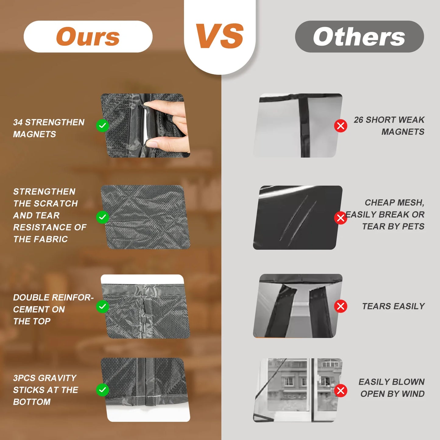 Waterproof Door Screen Coldproof Thicken Door Cutain with Cotton Warm Self-Closing Magnetic Screen Door in Winter for Household