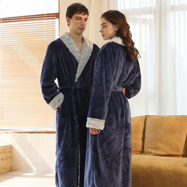 Slumblr® Plush Flannel Fleece Couple Bathrobes