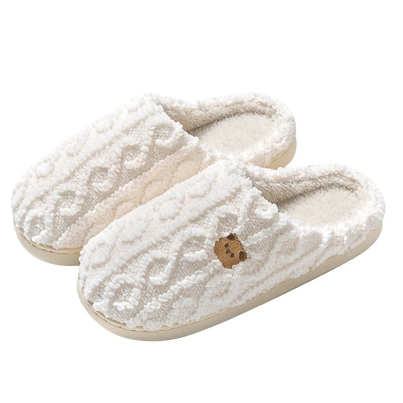 Winter Women Cotton Slippers warm Lightweight Anti Slip Slides Comfortable Indoor Home slippers