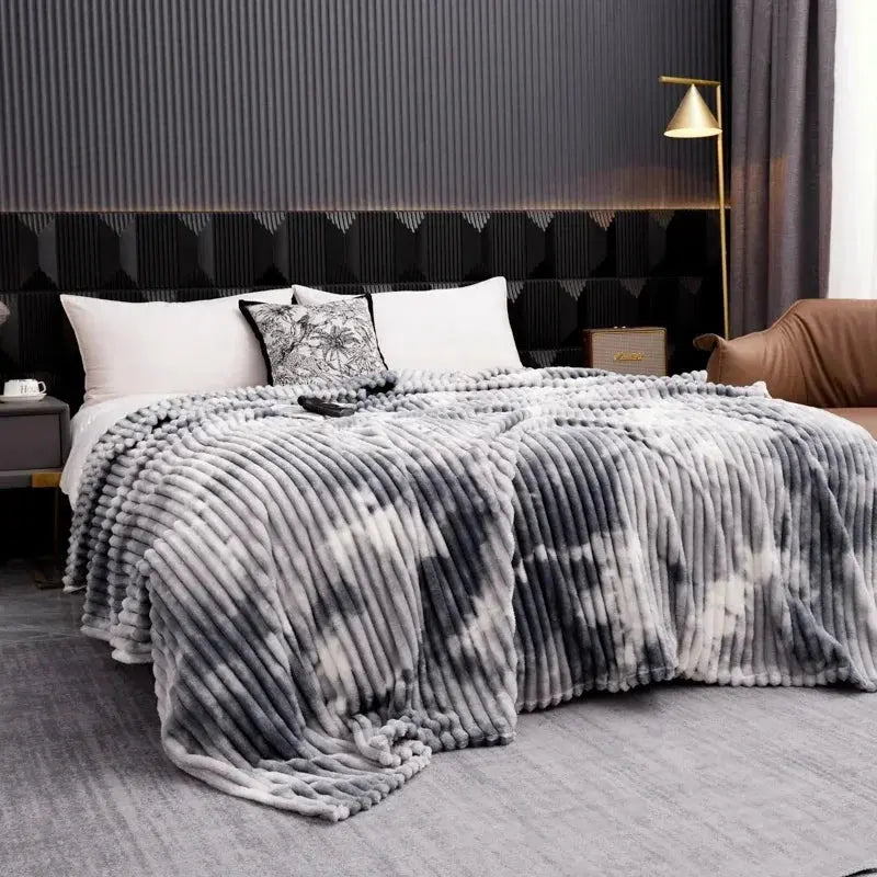 High Quality Blanket for Beds Tie Dyeing Warm Manta Single/Queen/King Flannel Fleece Thow Blanket Thick Warm Plaids Sofa Blanket