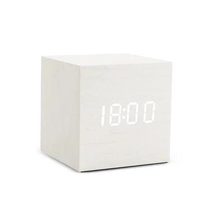 Wooden Digital Alarm Clock with Temperature Sound Control Electronic Clocks Desktop USB/AAA Powered Desperadoe LED Bedside ClocK