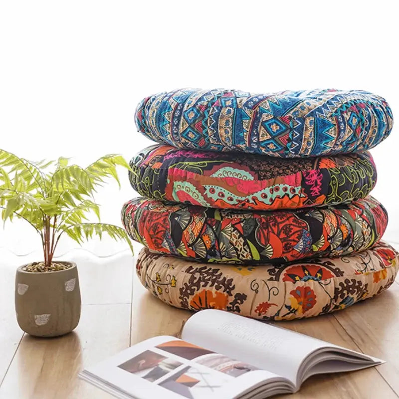 Round Floor Cushion Pillow Thickened Tatami Yoga Mat for Meditation Machine Washable Seat Cushion Office Sleeping Mat