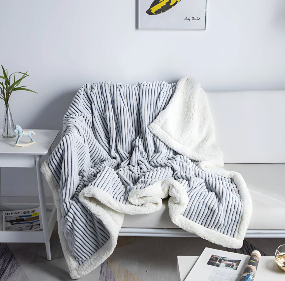 Slumblr® Ribbed Flannel Fleece Blanket