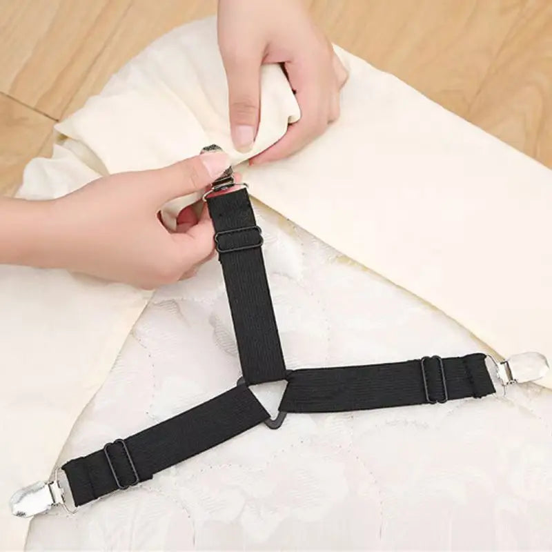 Universal Bed Sheet Fixed Holder High Elastic Adjustable Crisscross Fastener Straps Kits Non-Slip Sofa Cover Clips