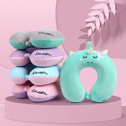 Cartoon Animal U-shaped Pillow Unicorn Neck Pillow Slow Rebound Memory Foam Neck Pillow Airplane Car Travel Nap Pillow