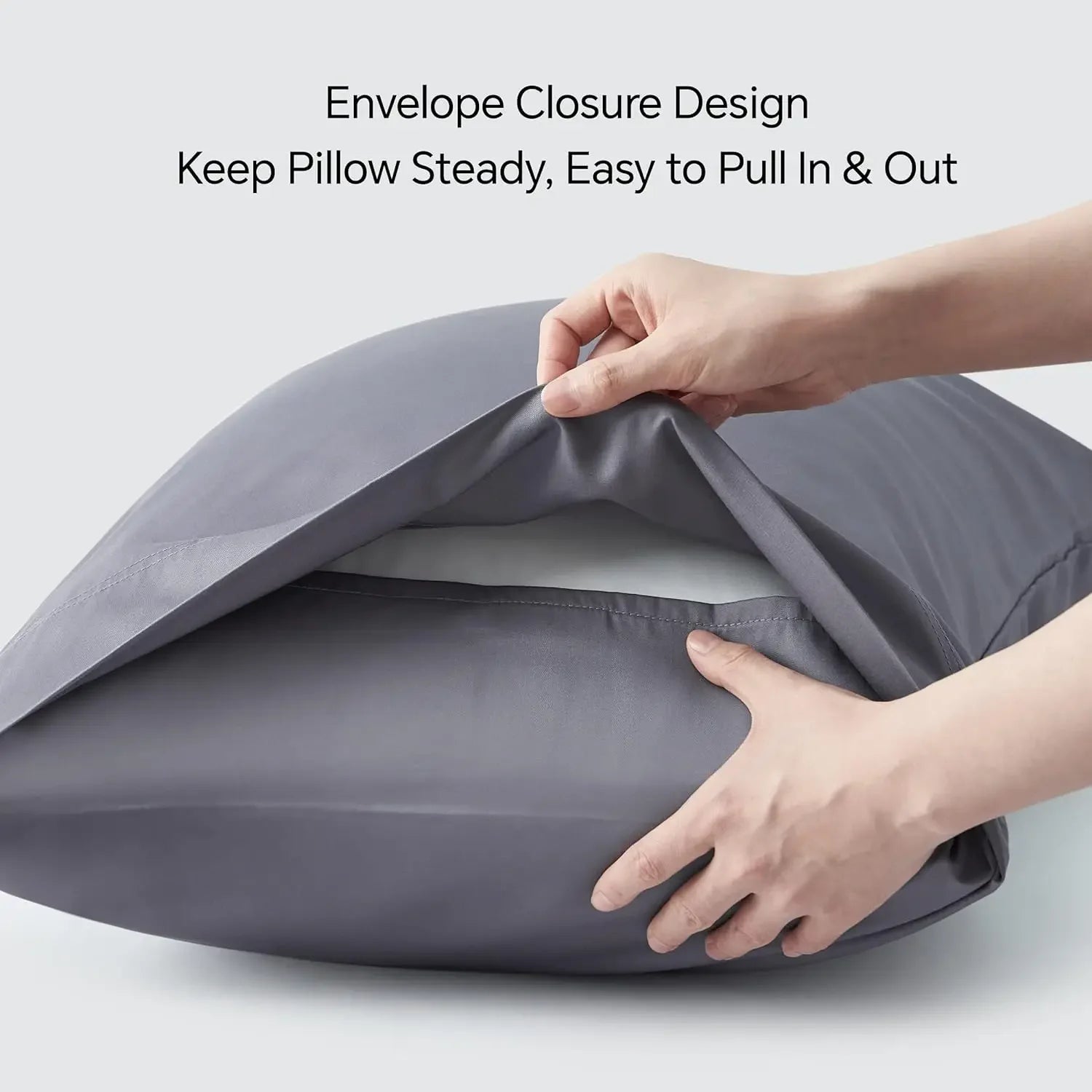 2pcs Bamboo Pillowcase for Hot Sleepers & Night Sweats Softness Cooling Pillow Cover with Envelope Closure