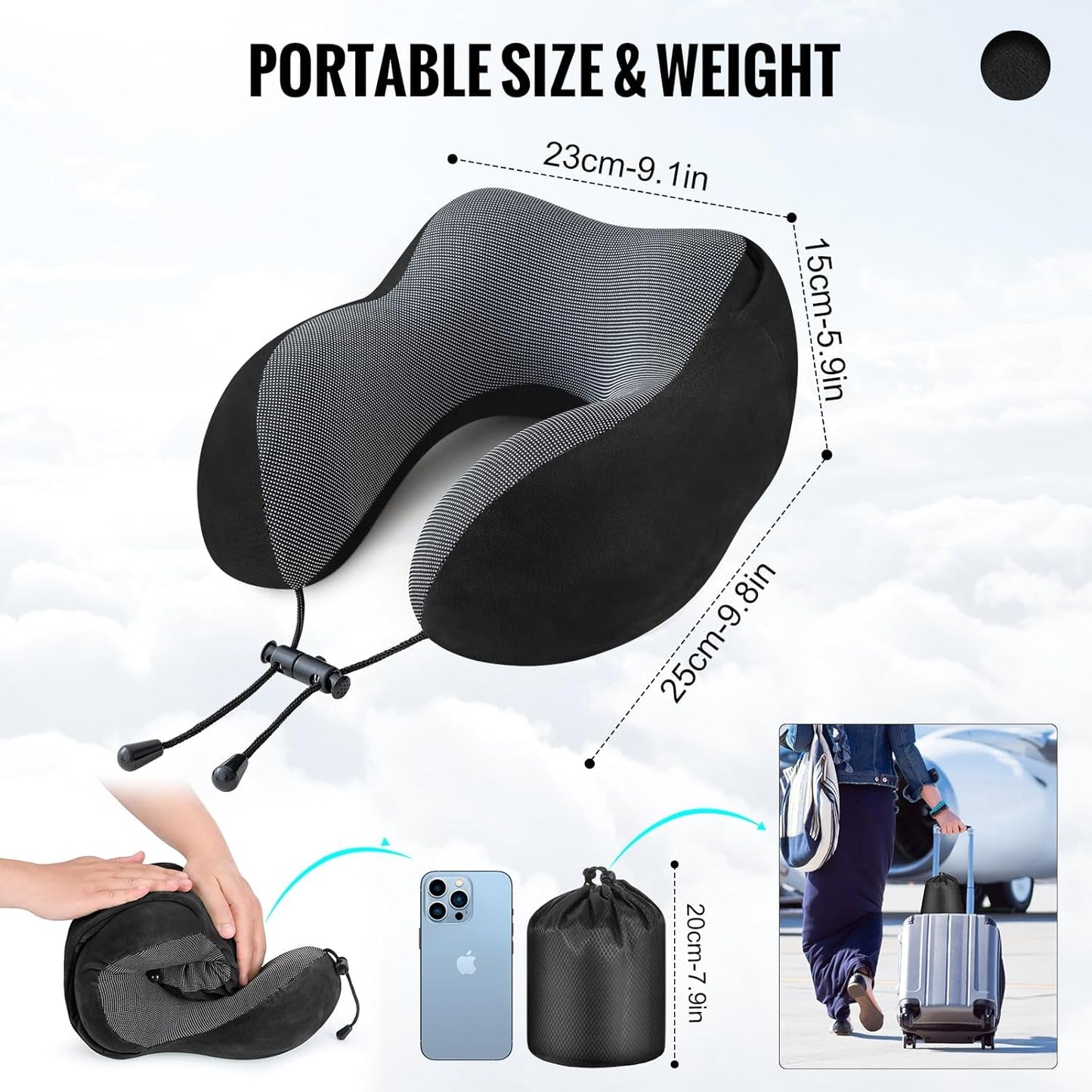 Slumblr® Hooded U-Shaped Travel Pillow