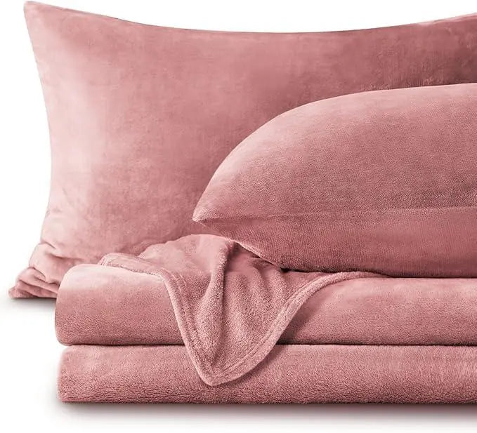 Slumblr® Flannel Fleece Bedding Set (Sheet & 2 Pillowcases) Slumblr