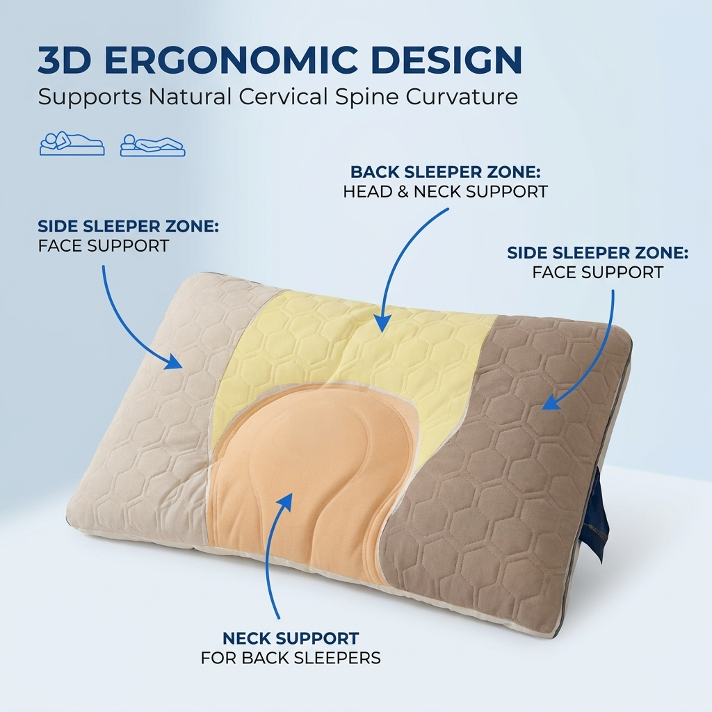Slumblr® Zoned Ergonomic Memory Foam Pillow
