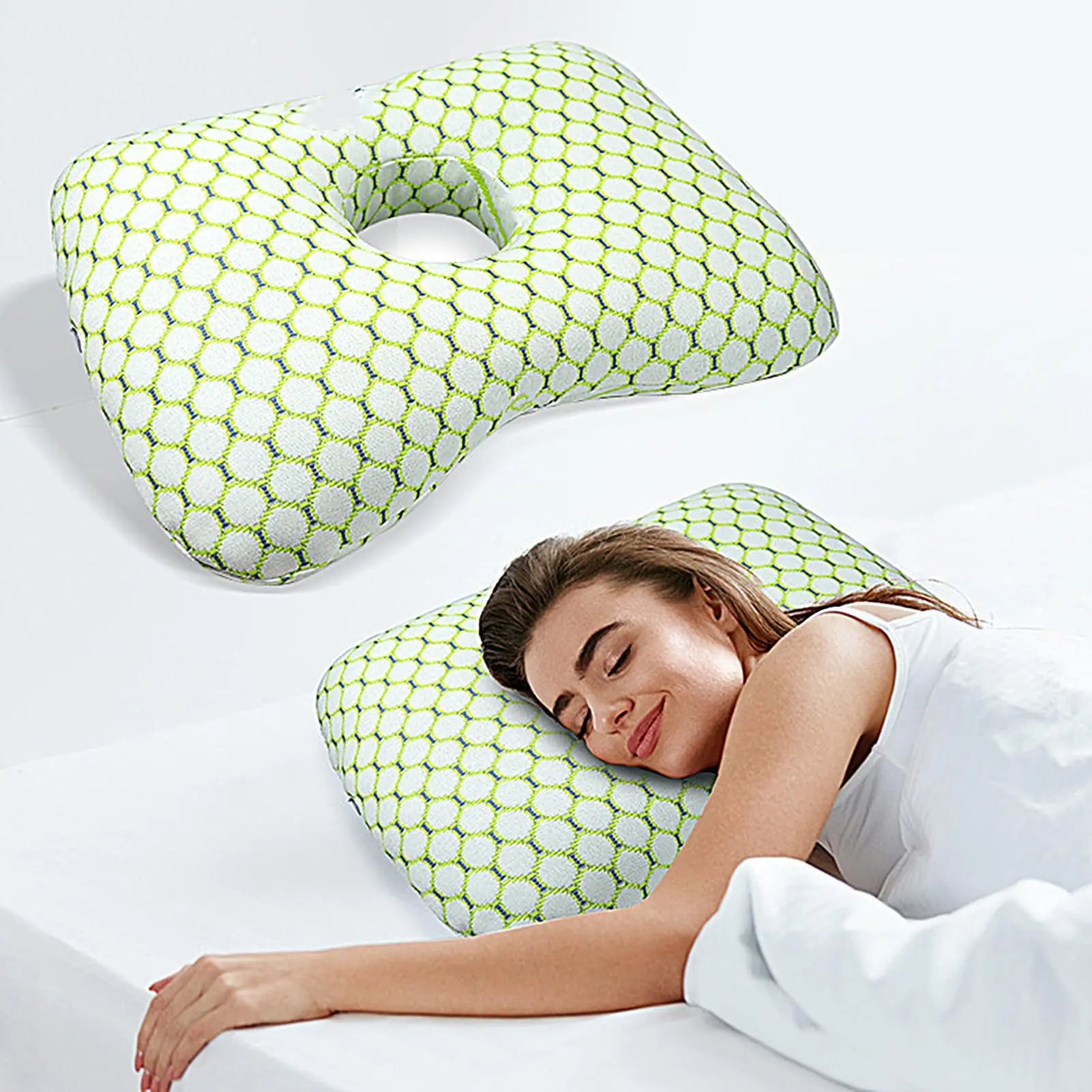 Slumblr® Ear Piercing Donut Pillow – Pain Relief for Side Sleepers
