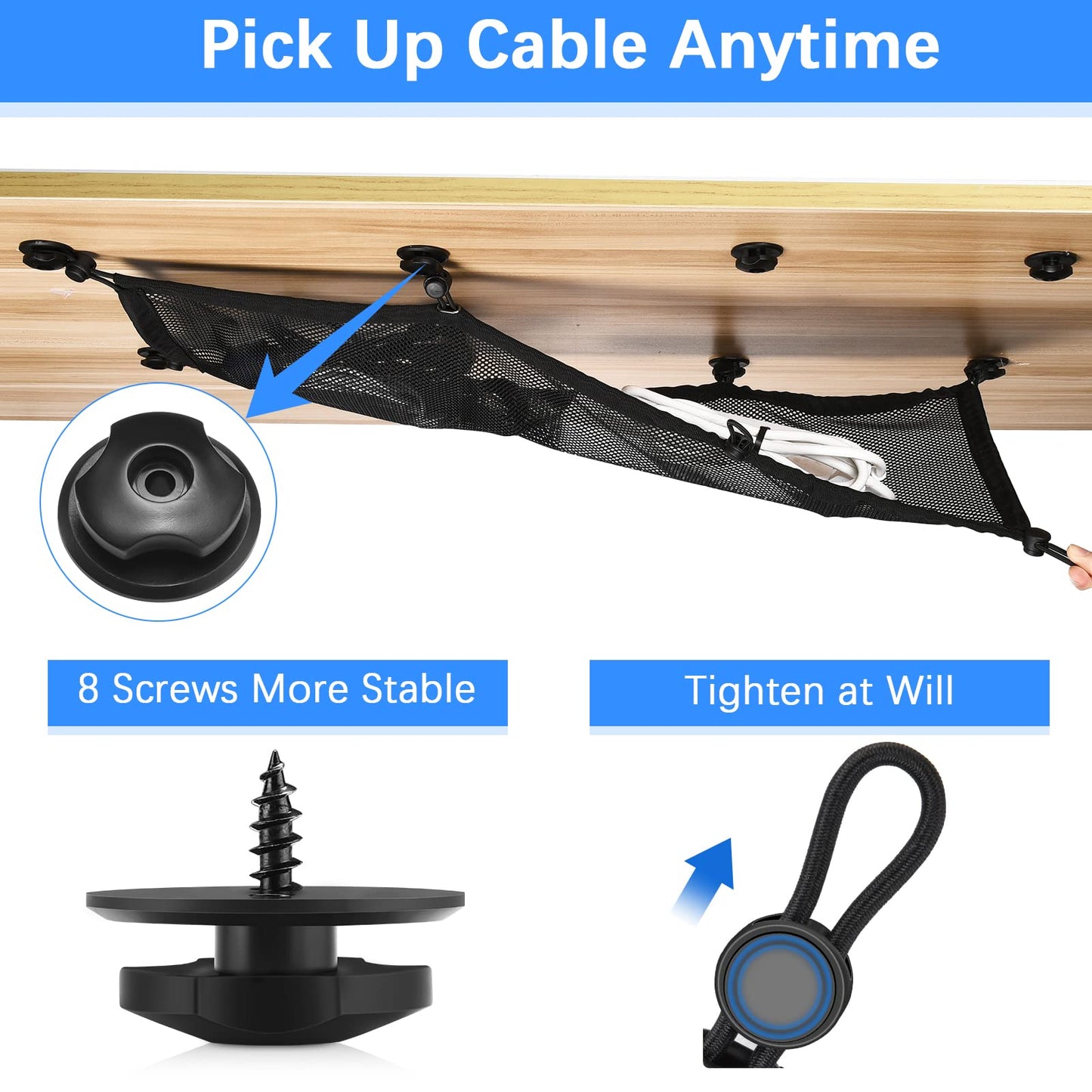 Slumblr® Flexible Under Desk Cable Management Net
