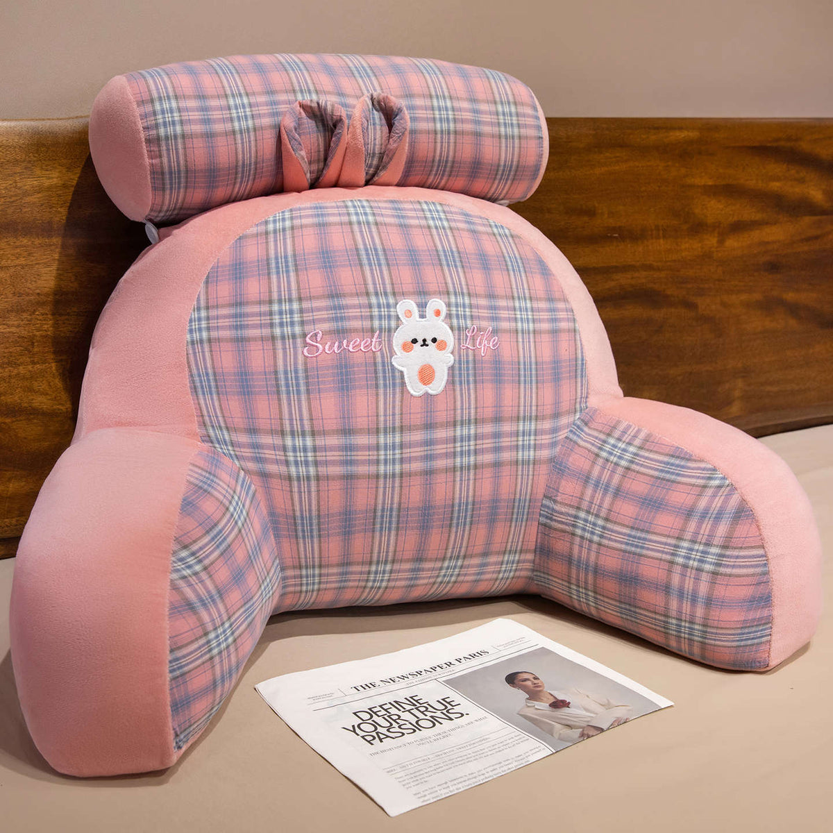 Slumblr® Soft Polyester Bed Backrest Cushion for Reading