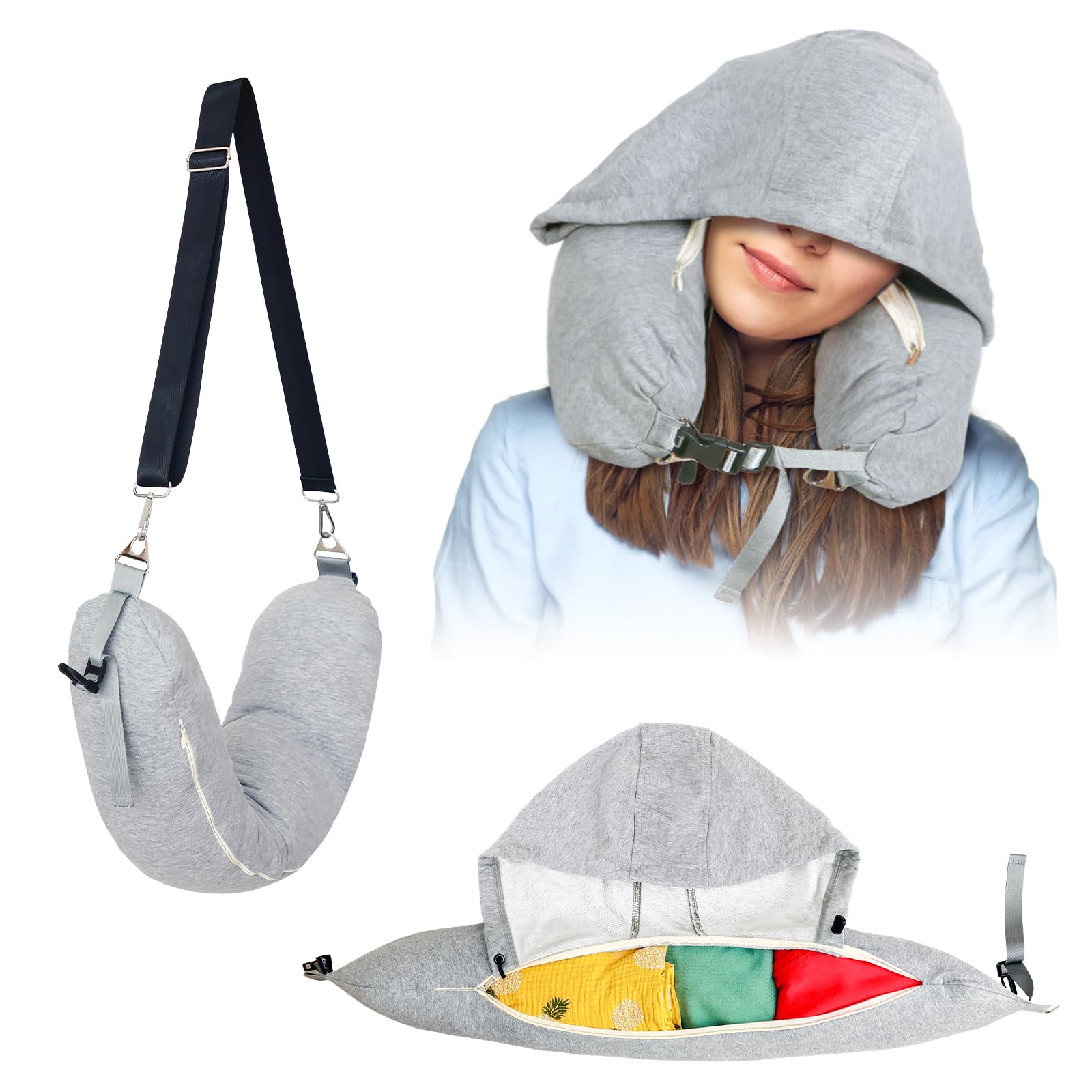 Slumblr® Stuffable Hooded Travel Pillow