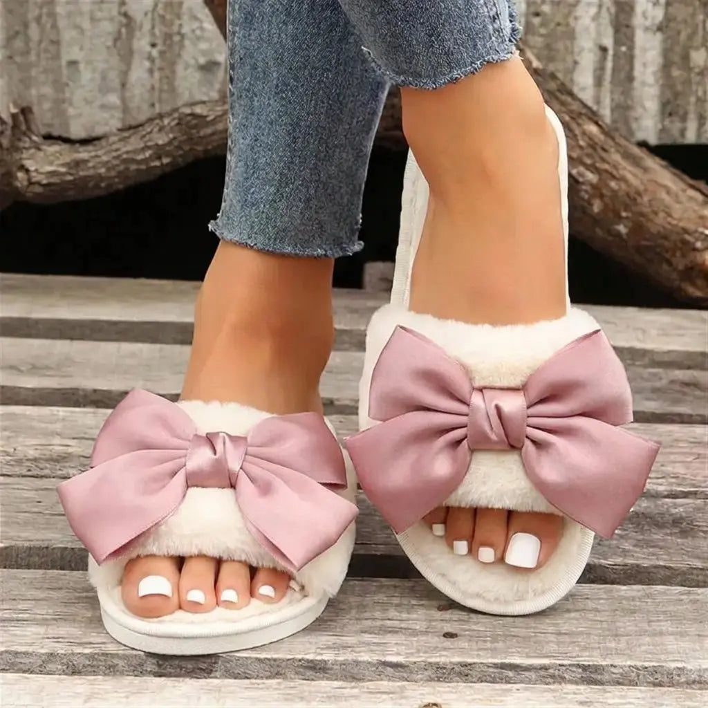 Slumblr® Velvet Bow Slippers