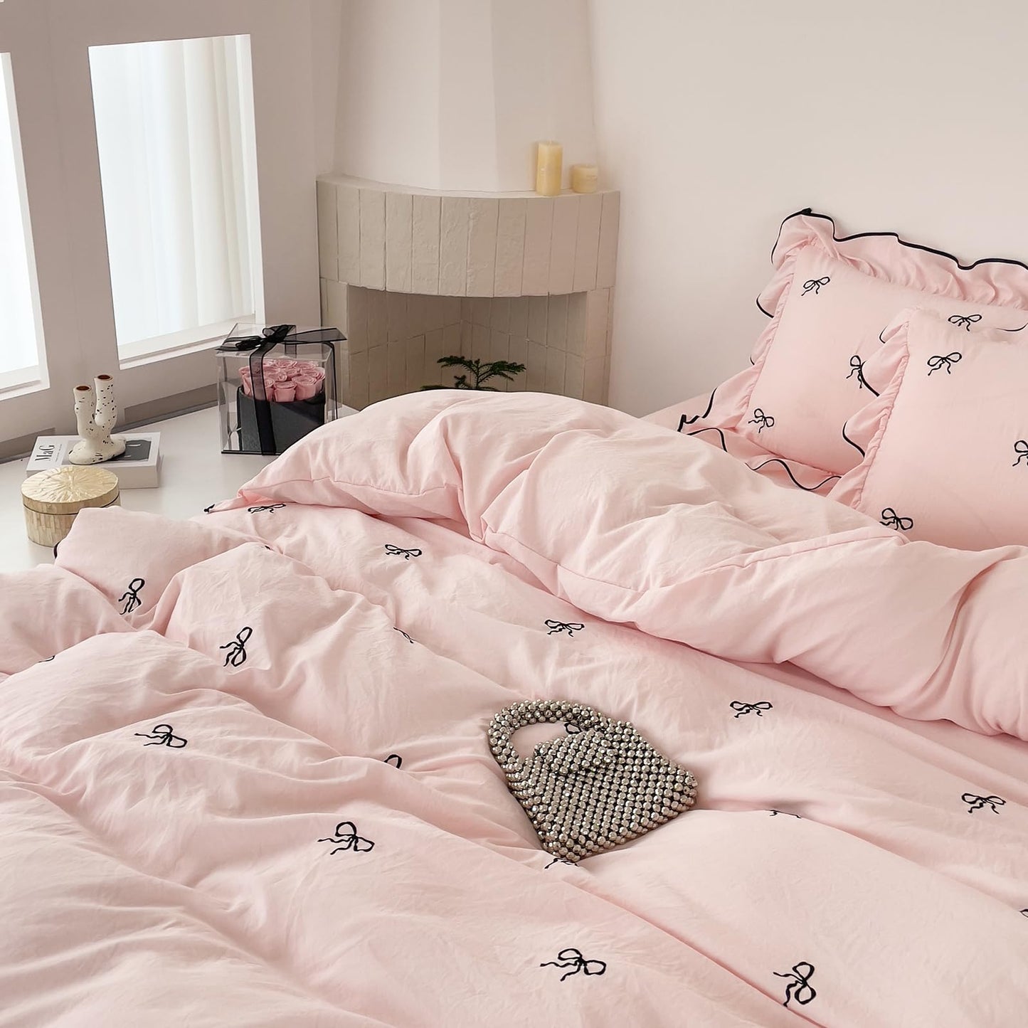 Slumblr® Ruffle Bow Duvet Cover Set (4 Pcs)