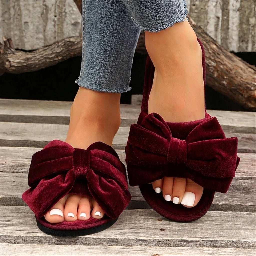 Slumblr® Velvet Bow Slippers