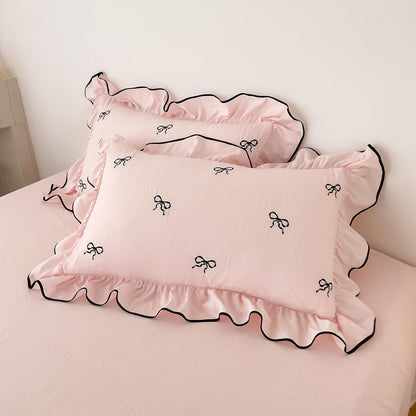 Slumblr® Ruffle Bow Duvet Cover Set (4 Pcs)