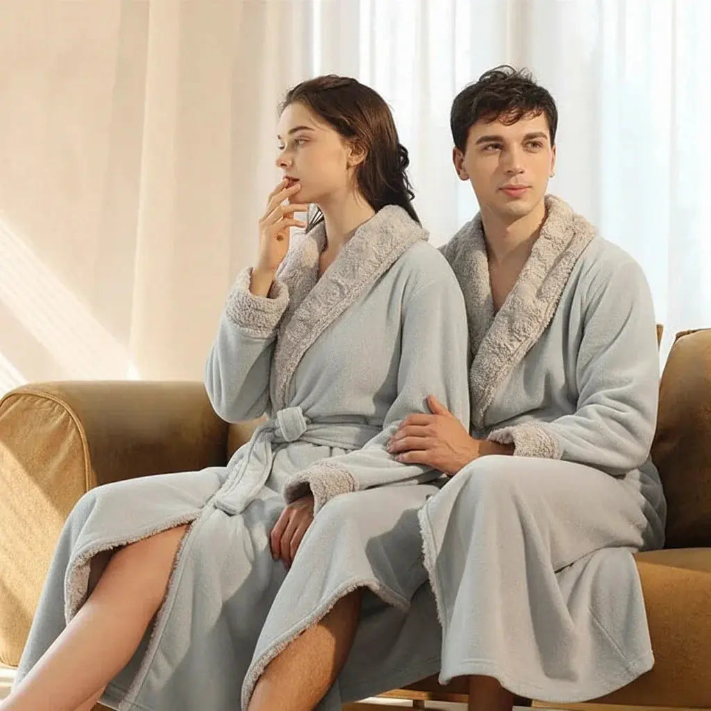 Slumblr® Plush Flannel Fleece Couple Bathrobes Slumblr