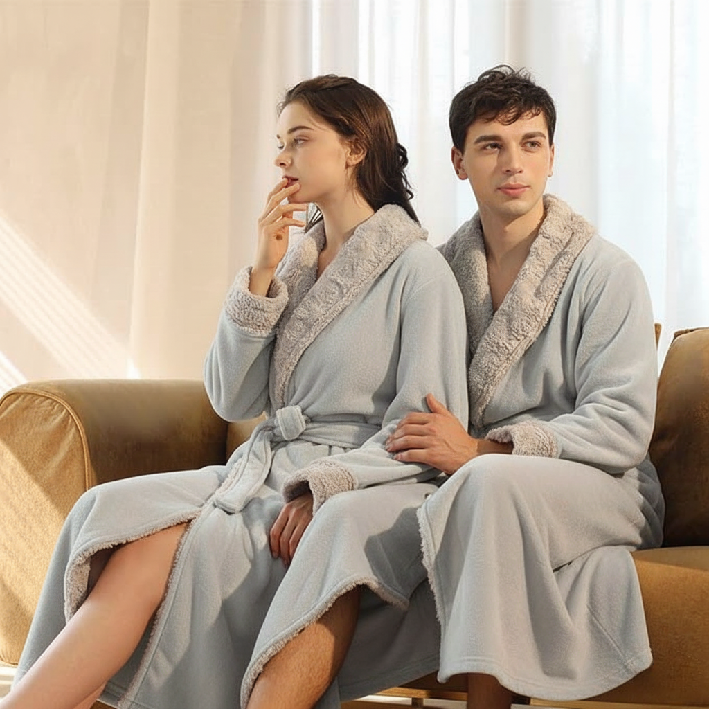 Slumblr® Plush Flannel Fleece Couple Bathrobes