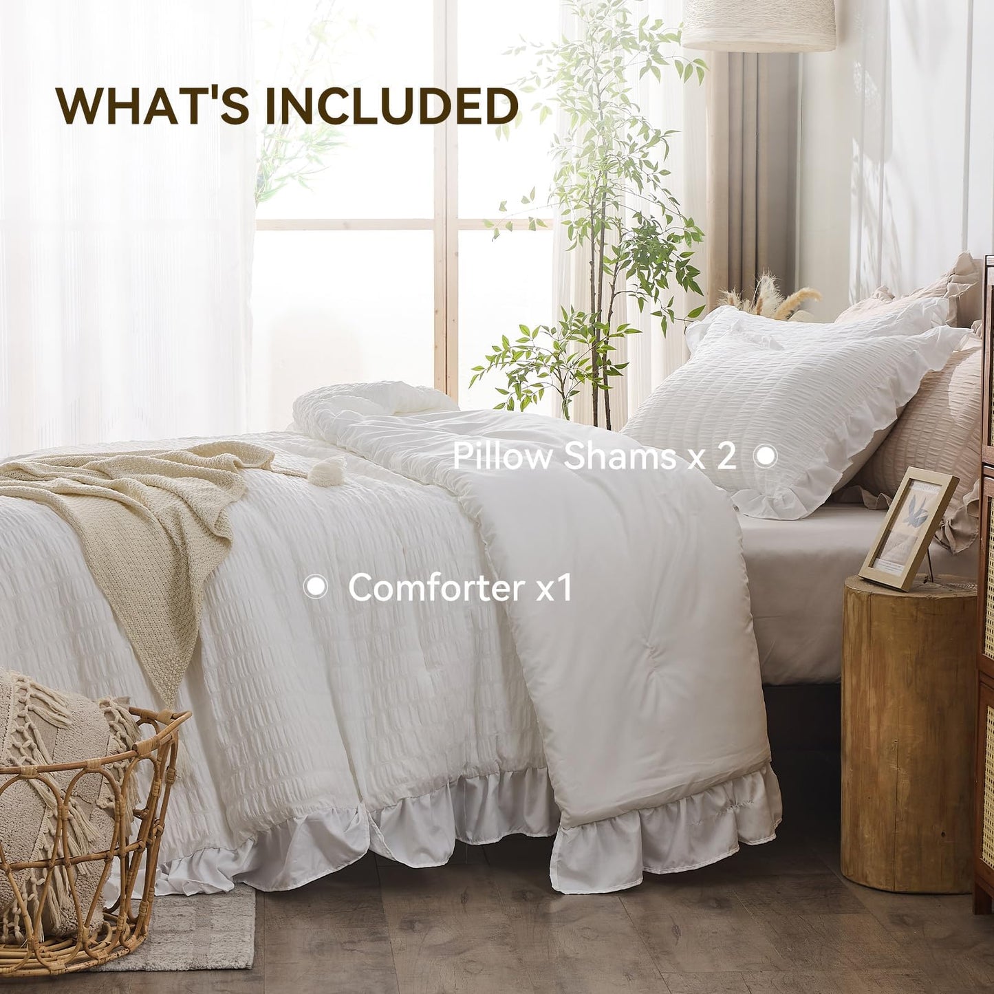 Slumblr® Korean Lace Seersucker Duvet Cover Set