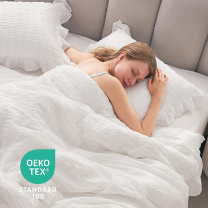 Slumblr® Korean Lace Seersucker Duvet Cover Set