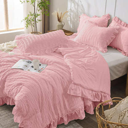 Slumblr® Korean Lace Seersucker Duvet Cover Set