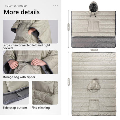 Slumblr® Hooded Camping Blanket Poncho