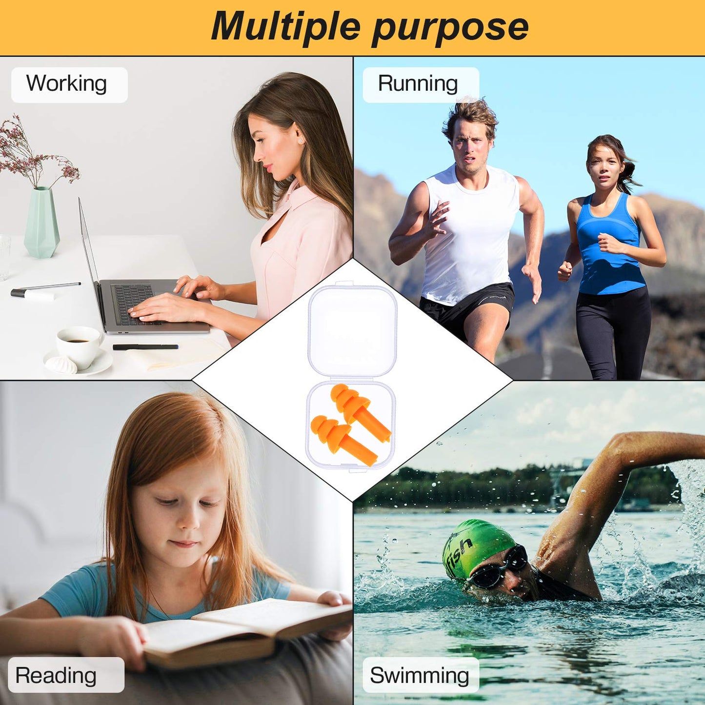 Slumblr® Silicone Earplugs Waterproof with Rope Set