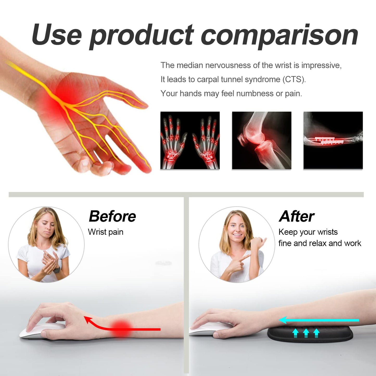 Slumblr® Ergonomic Desk Wrist Rest Pad (2 Pcs)