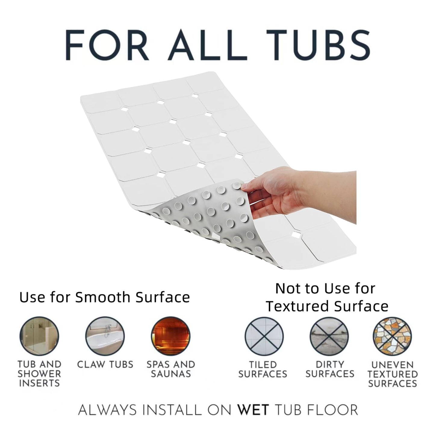 Slumblr® Non Slip Silicone Bathtub Mat